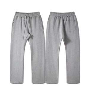 Vente en gros de pantalons de survêtement pour hommes 100% coton personnalisés surdimensionnés en détresse jambe large Baggy Jogging pantalons de survêtement taille moyenne Style décontracté - Product Image 4