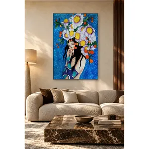 Fida Girl with White Flowers and Oranges in Her Hair <b>Canvas</b> Print - Product Image 2