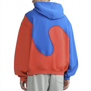 Garment Factory Custom Color Block Contrast Patch <b>Work</b> High Quality <b>Fleece</b> Cotton Heavyweight Hoodies - Product Image 2