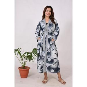 Robe kimono modal en satin pour femmes, impression numérique, vêtements de nuit de luxe doux, robe de chambre et de sommeil légère - Product Image 1
