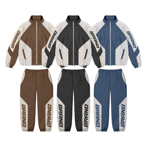 ชุดวอร์มผ้าไนลอนกันลมสำหรับผู้ชายชุดวอร์มผ้าโพลีเอสเตอร์ปรับแต่งได้แบบเต็มรูปแบบ - Product Image 1