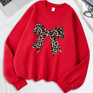 Nouveaux sweats à capuche imprimés décontractés pour femme 100% pull à col rond en coton biologique nouveau Design élégant sweats à capuche en gros - Product Image 3