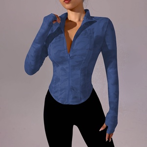 Women's Waterproof Spandex/Nylon Solid <b>Workout</b> <b>Jacket</b> Lightweight Zip-Up Athletic Running Pockets Front Long Sleeve Gym Yoga - Product Image 1