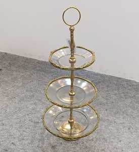 Support à gâteau rond en verre et en métal, finition dorée, présentoir haut de gamme pour desserts, fruits, biscuits et décoration de maison de luxe - Product Image 6