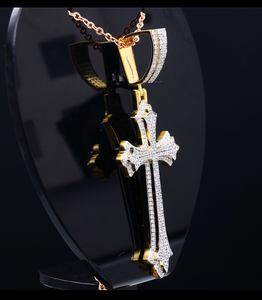 Collier pendentif à maillons en or jaune 14K 18K unisexe diamant CVD HPHT cultivé en laboratoire pour cadeau de fiançailles anniversaire style hip hop pour - Product Image 3