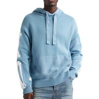 Hoodie dan Sweater Pria Kustom Bahan Katun Tebal 100% Bordir Gaya Kasual Musim Dingin Rajutan Wol dengan Kerah Berkerudung