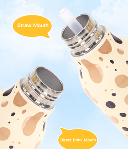 Bouteille réutilisable pour enfants YEWAY 7/16oz en acier inoxydable 316, base en silicone résistante à l'usure, série animaux de la forêt, logo personnalisé - Product Image 4