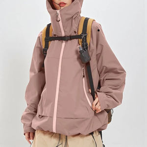 Men's Outdoor Water-Repellent <b>Windbreaker</b> Jacket Full Zipper Hooded Hiking Trekking Jacket Lightweight Shell Fabric Outdoor Gear - Product Image 2