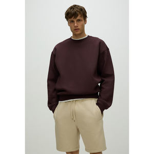 Sweat-shirt classique pour homme, col rond, couleur unie, en molleton français, vintage, délavé, épais, logo personnalisé, sweat-shirts streetwear, surdimensionné - Product Image 6