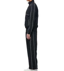 Chándal Negro para Hombre, Manga Larga, Cierre de Cremallera, Diseño Deportivo Transpirable, Corte Regular, Ropa de Otoño con Logotipo Frontal - Product Image 4