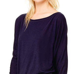 Camiseta holgada de manga larga con hombros descubiertos para mujer, camisa con puños Rib 65% poliéster 35% de algodón, 32, 3,7 oz - Product Image 5