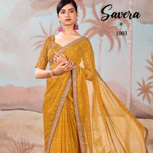 Designer Superbe Mariage Traditionnel Pakistanais Ethnique Fantaisie Sari Belle Soie Douce Georgette Haute Qualité Party Wear Saree - Product Image 1