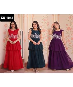 Las mujeres de nueva moda usan vestidos de fiesta y Festival de anarkali de lujo con hermoso trabajo de bordado de cuentas y patrón de lujo - Product Image 1