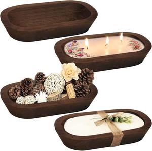 Cuencos para Velas de Madera de Acacia Hechos a Mano - Cuencos Vacíos para Hacer Velas Largas, Estilo Lujoso al por Mayor para Decoración de Navidad y Pascua - Product Image 1