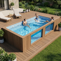 Piscine hors sol étanche, piscine pratique en forme de conteneur, piscine familiale extérieure, piscine hors sol