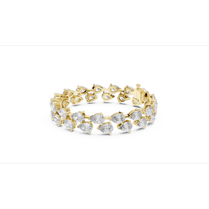 Luxury Pear Cut Moissanite Station Tennis <b>Bracelet</b> 925 Sterling <b>Silver</b> Handmade Jewelry 13.838g - Product Image 1
