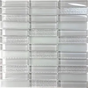 Azulejo de mosaico de porcelana gris moderno para pared, textura de mezcla de vidrio de cristal mate para suelo e Interior para habitación - Product Image 1