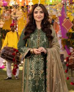 Indien pakistanais dernière mousseline de soie brodée Salwar Kameez avec maçonnerie lourde Collection de mariage de luxe vente chaude robe 0419 - Product Image 6