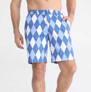 Shorts de bain formels pour hommes, personnalisables avec logo, motif uni, shorts chauds, poche arrière, taille à cordon de serrage, respirants, séchage rapide, en toile - Product Image 5