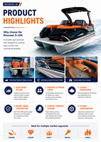 Bateau ponton de luxe en aluminium de 22 pieds S22A avec moteur hors-bord certifié CE, idéal pour la navigation, la pêche et les loisirs en famille