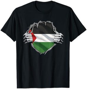 Free Palestine Men's Premium Blank T-shirt Over-sized Graphic Printing Heavy Cotton Round Neck Plaint Shirts for Men - Product Image 6