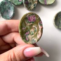 Pierres de méditation et de guérison en agate rubis fuchsite naturelle polie, 100 % haute qualité, vertes, pour le pouce, en vrac