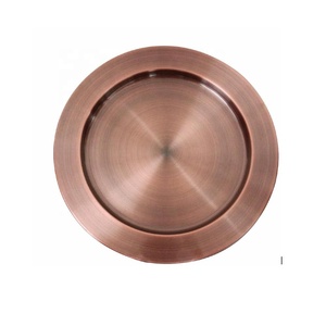 Verre ourlé chargeur plaque laiton cuivre acier inoxydable Table à manger servant dîner plats maison cuisine décor Style coloré - Product Image 2