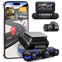Caméra embarquée pour voiture, 4 canaux, caméra FHD 1080P*4, WiFi intégré, GPS externe, stockage maximal de 256 Go, enregistreur vidéo panoramique 360° automatique