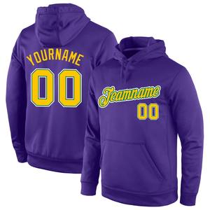 Wholesale & Dropship Custom Stitched Purple Gold-Kelly <b>Green</b> Sports Pullover Sweatshirt <b>Hoodie</b> - Product Image 1
