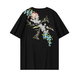 Camiseta Casual Bordada de Algodón Suave de Manga Corta, Top Moderno para Uso Diario al Aire Libre en Verano - Product Image 2