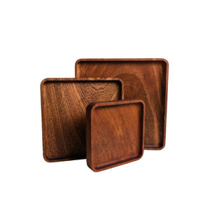 Plateaux de service en bois écologiques durables de conception moderne de haute qualité pour servir des collations bols de nouilles plateaux plats assiettes - Product Image 2