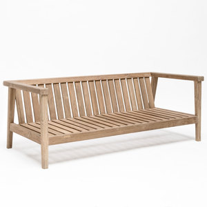 Sofá de madera maciza de teca para Patio exterior, dos plazas, Arshavina - Product Image 2