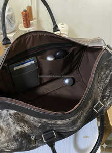 Sac de sport élégant en cuir de vachette à poils, style sac de voyage de luxe LHDB-0176 - Product Image 6