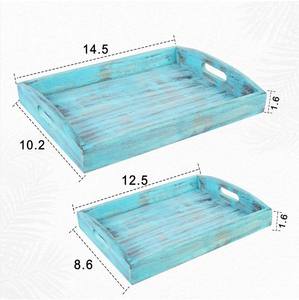 ถาดเสิร์ฟไม้มะม่วงดีไซน์ใหม่ชุด2ชิ้นสำหรับโต๊ะกาแฟและของตกแต่งบ้านถาดเสิร์ฟจากอินเดีย - Product Image 5
