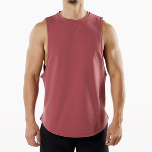 เสื้อกล้าม S-3XL ฟิตเนสแบบหลวมสำหรับผู้ชายเสื้อกล้ามคอตตอนโค้ง100% ระบายอากาศเพาะกาย - Product Image 4