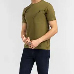 T-shirt pour hommes respirant et écologique de haute qualité Style personnalisé à manches courtes col rond haut imprimé en polyester/coton tricoté - Product Image 2