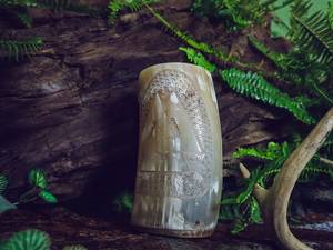 Taza de cuerno de búfalo Premium hecha a mano rústica natural ecológica, taza elegante duradera, perfecta para café, té, whisky - Product Image 3