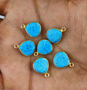 จี้พลอยรูปหัวใจสีเทอร์ควอยส์12มม. พร้อมเพชร925สเตอร์ลิงเงินนำโชคสำหรับทำเครื่องประดับและทำสร้อยคอ - Product Image 5