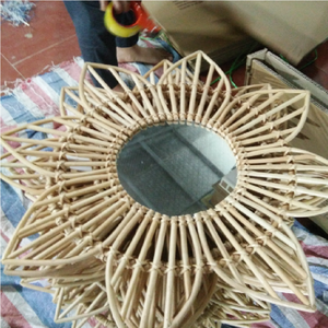 <b>Vintage</b> Modern Luxury Round Rattan <b>Wall</b> <b>Mirror</b> for Amazon FBA Direct From Vietnam Framed <b>Wall</b> Decoration for Home Use - Product Image 5