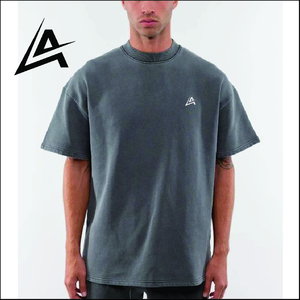 T-shirt oversize pour homme 100% coton, col montant, lourd, ample et carré - Product Image 3