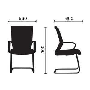 Chaise de conférence ergonomique en acier Mio BFGCQ011 avec dossier en maille confortable, chaise à genoux empilable fixe pour salles de réunion et salons - Product Image 3