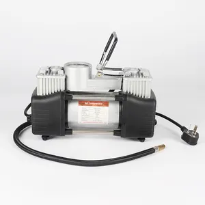 Compresseur de Type pompe à Air de voiture à Double cylindre, robuste, DC 220V, gonfleur de pneus en métal automatique
