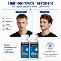 Traitement de repousse des cheveux Benherb 5% en gros, 60 ml, non parfumé, absorption rapide, liquide de croissance capillaire à usage quotidien, marque privée OEM