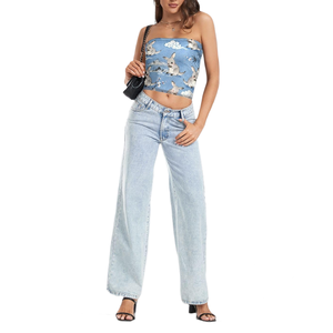 เสื้อกล้ามผู้หญิงแขนกุดพิมพ์ลายสำหรับผู้หญิงเสื้อเกาะอกผ้าโพลีเอสเตอร์ดีไซน์ทันสมัย - Product Image 1