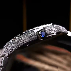 Montre verte carrée glacée mouvement à Quartz de luxe montre en diamant de laboratoire étincelant pour hommes Sport mode affaires 20mm - Product Image 5