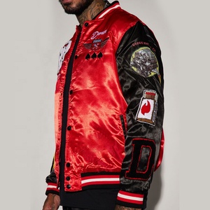 แจ็กเก็ตเบสบอลผ้าซาตินสำหรับผู้ชายเสื้อแจ็กเก็ตเบสบอลลายกราฟิตี้สำหรับผู้ชายแฟชั่นฤดูหนาวงานตามสั่ง - Product Image 6