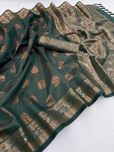 Ropa étnica atractiva, la mejor tela, última colección, Sari de seda Dola con blusa con bordado, trabajo, proveedor de moda para mujer - Product Image 5