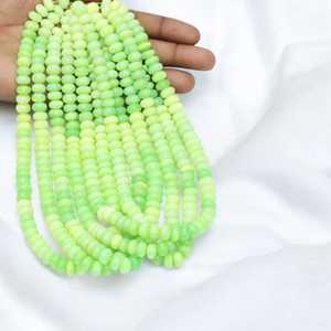 Cuentas de piedra Rondelle lisas de ópalo sombreado verde lima Natural, cuentas de piedras preciosas sueltas de 7mm y 10mm para la fabricación de joyas, suministro a granel de La India - Product Image 3