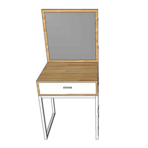 <b>Mini</b> Wood and Iron Minimalist Design Dressing <b>Table</b> SFBTD007 with High-quality Rubber Wood and Iron Legs - Product Image 3