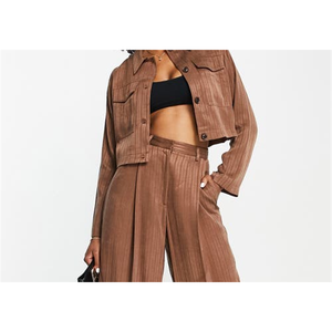 Pantaloni a Gamba Larga in Velluto a Coste Marrone Topshop, Vita Alta, Casual, a Zampa, Traspiranti, Taglia 10 US per l'Autunno - Product Image 2